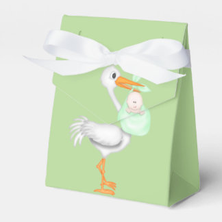 Green Stork Baby Shower Favor Box Geschenkschachtel