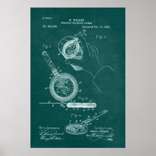Green   Strainer für das Patent für gemischte Getr Poster