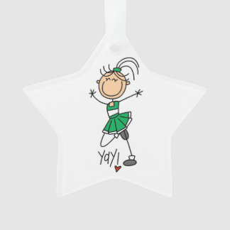 Green Strichmännchen Cheerleader Ornament