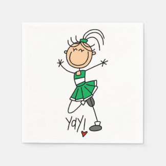 Green Strichmännchen Cheerleader Serviette