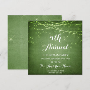 Green String Light Annual Christmas Party Einladung