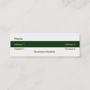Green Strip Business Card Mini Visitenkarte