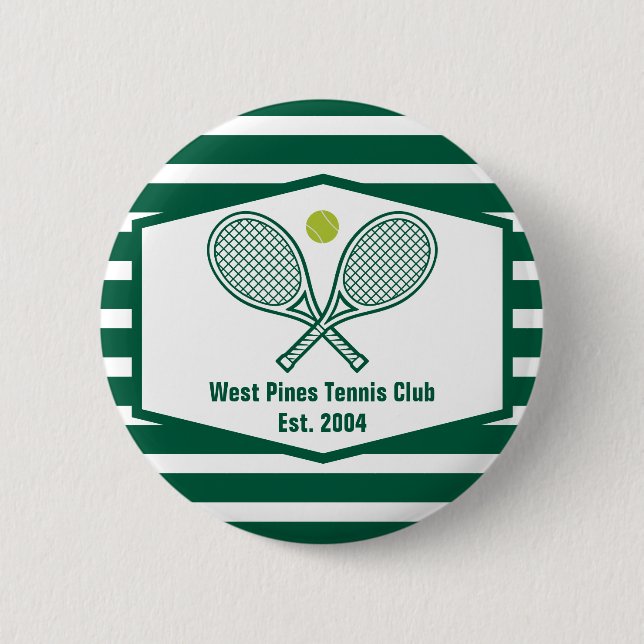 Green Strip Tennis Custom Country Club Button (Vorderseite)