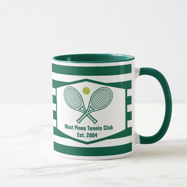 Green Strip Tennis Custom Country Club Tasse (Rechts)