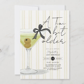 Green Strip winziges Stück älter Olive Martini Geb Einladung