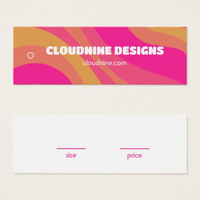 Green Stripe Clothing Size Price Hangtag Card (Vorne & Hinten)