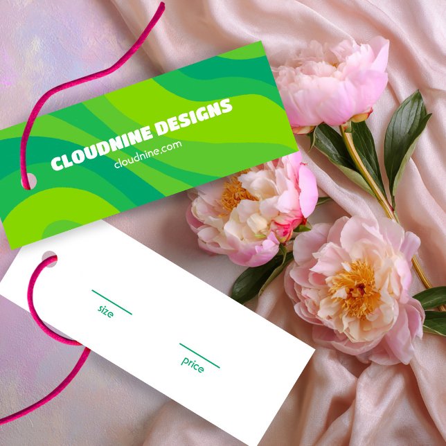 Green Stripe Clothing Size Price Hangtag Card (Lime Green Stripes CUSTOM Clothing Size Tag Price Tag Hangtag Card
)