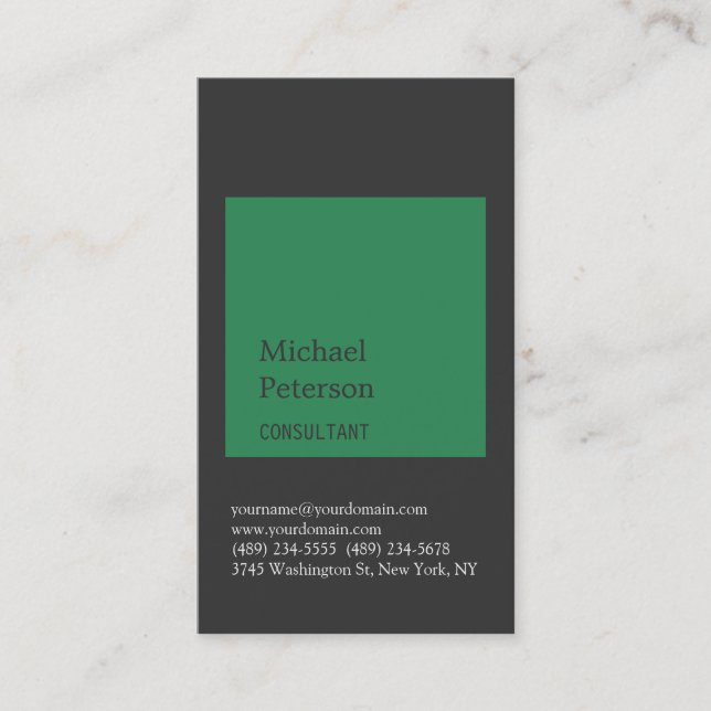 Green Stripe Consultant Business Card Visitenkarte (Vorderseite)