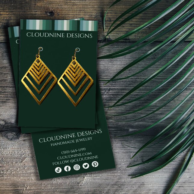 Green Stripe Earring Necklace Juwelier Display Car (Von Creator hochgeladen)