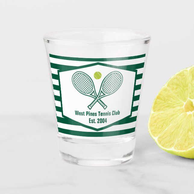Green Striped Tennis Country Club Custom Schnapsglas (Vorderseite)