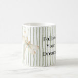Green Stripes Dragonfly Dreams Kaffeetasse<br><div class="desc">Green Stripes Dragonfly Dreams</div>