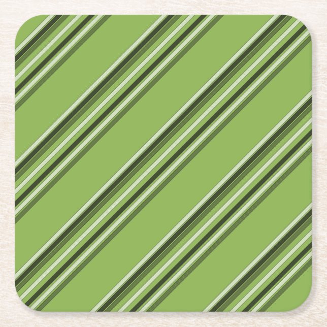 Green Stripes Muster Green Stripe Elegamt Rechteckiger Pappuntersetzer (Vorderseite)
