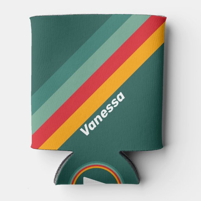 Green Stripes with Name Dosenkühler (Vorderseite)