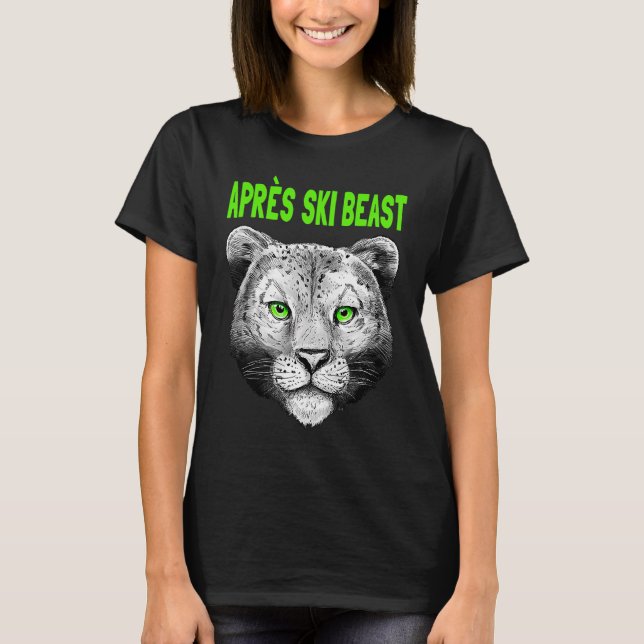 Green Style Apres Ski Snow Leopard T-Shirt (Vorderseite)