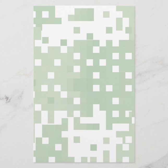 Green Suare Pixel Pattern Briefpapier (Vorderseite)