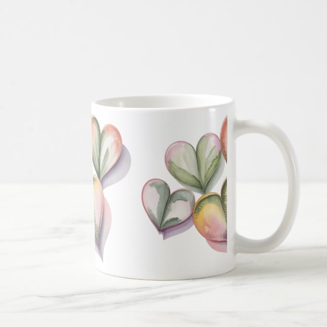 Green succulent heart mug kaffeetasse (Rechts)