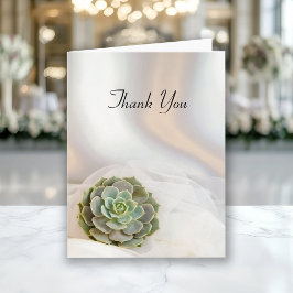Green Succulent on White Wedding Danke