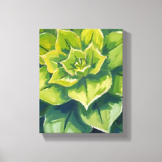 Green Succulent Plant Painting Leinwanddruck (Vorderseite)