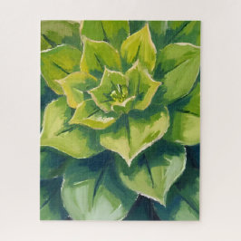 Green Succulent Plant Painting Puzzle