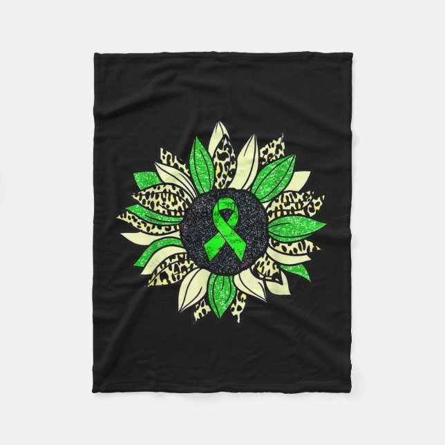 Green Sunflower Kidney Disease Awareness Warr Fleecedecke (Vorderseite)