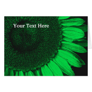Green Sunflower Petals Floral Art Foto Card