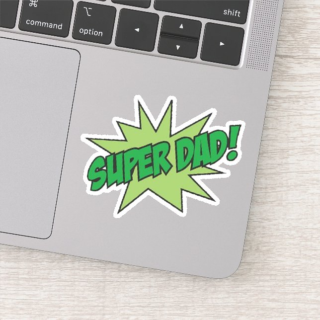 Green Super Papa Aufkleber (Detail)