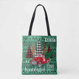 Green Sweater Rentier Vintag Red Truck Weihnachten