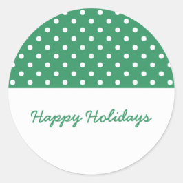 Green Sweet Polka Dot Holiday Stickers