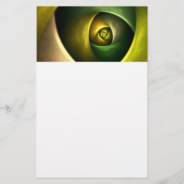 Green Swirl Floral Modernes Abstraktes Kunstmuster Briefpapier (Vorderseite)