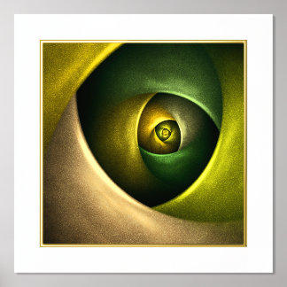 Green Swirl Floral Modernes Abstraktes Kunstmuster Foliendrucke