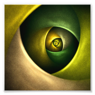 Green Swirl Floral Modernes Abstraktes Kunstmuster Fotodruck