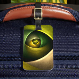 Green Swirl Floral Modernes Abstraktes Kunstmuster Gepäckanhänger