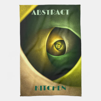 Green Swirl Floral Modernes Abstraktes Kunstmuster Geschirrtuch