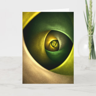 Green Swirl Floral Modernes Abstraktes Kunstmuster Karte