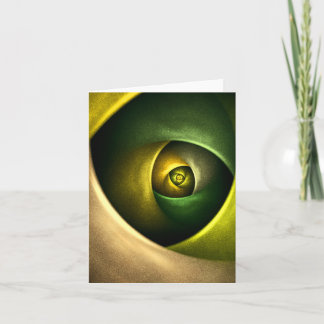 Green Swirl Floral Modernes Abstraktes Kunstmuster Karte