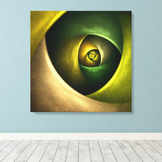 Green Swirl Floral Modernes Abstraktes Kunstmuster Leinwanddruck