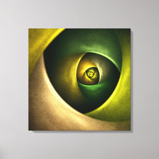 Green Swirl Floral Modernes Abstraktes Kunstmuster Leinwanddruck