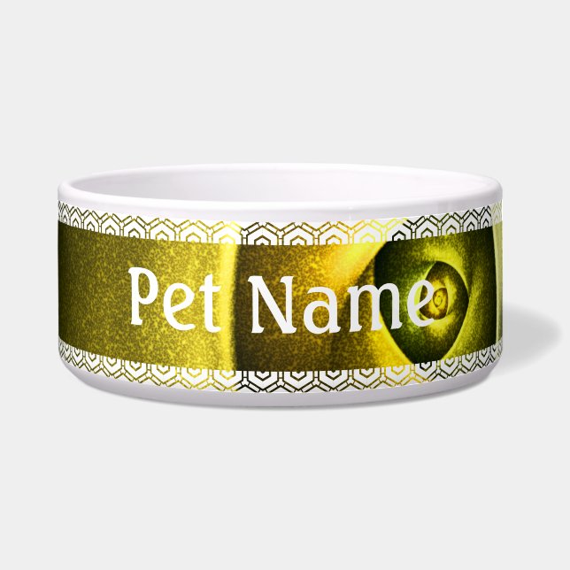 Green Swirl Floral Modernes Abstraktes Kunstmuster Napf (Vorderseite)