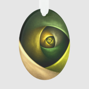 Green Swirl Floral Modernes Abstraktes Kunstmuster Ornament
