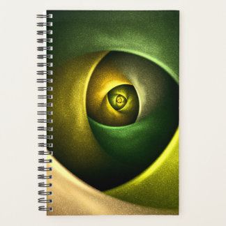 Green Swirl Floral Modernes Abstraktes Kunstmuster Planer
