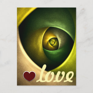 Green Swirl Floral Modernes Abstraktes Kunstmuster Postkarte