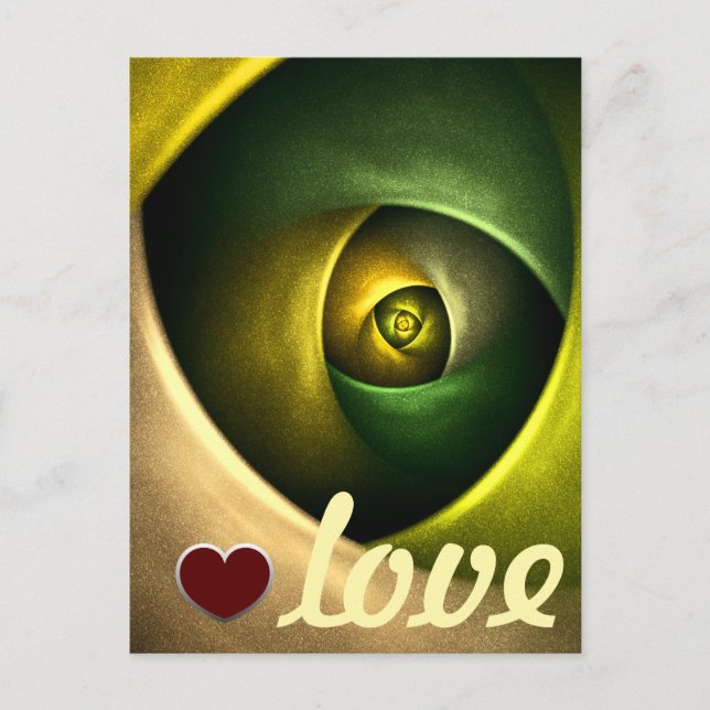 Green Swirl Floral Modernes Abstraktes Kunstmuster Postkarte (Vorderseite)