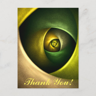 Green Swirl Floral Modernes Abstraktes Kunstmuster Postkarte