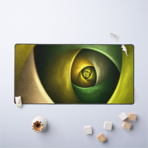 Green Swirl Floral Modernes Abstraktes Kunstmuster Schreibtischunterlage
