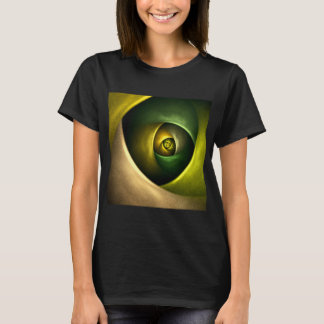 Green Swirl Floral Modernes Abstraktes Kunstmuster T-Shirt
