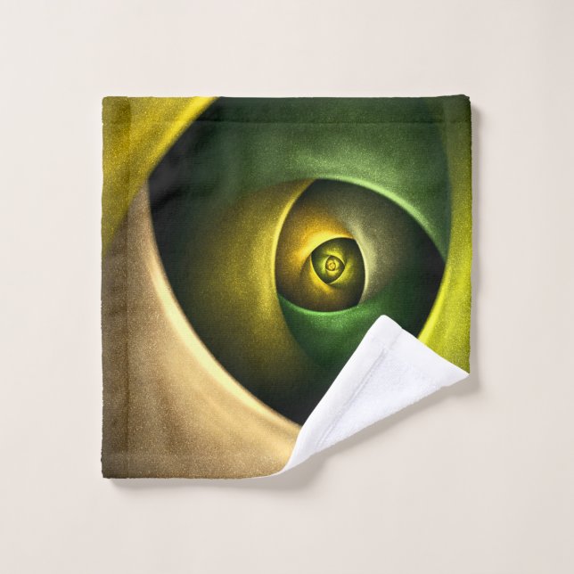 Green Swirl Floral Modernes Abstraktes Kunstmuster Waschlappen (Waschlappen)