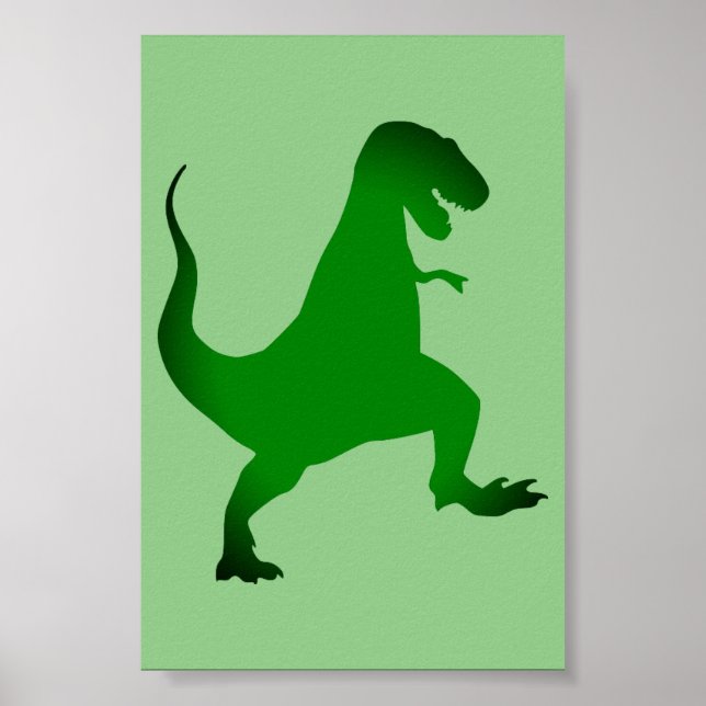 Green T-Rex Dinosaur Poster (Vorne)