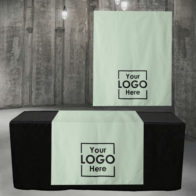Green Table Runner Banner Business Logo Events Wandteppich (Green Table Runner Banner Business Logo Events Tapestry)