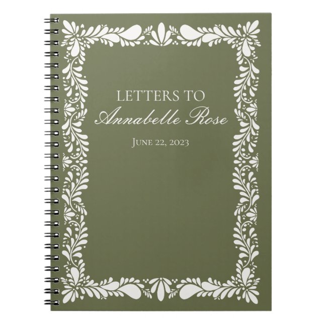 Green Talaver Tile Fiesta Letters to Birthday Girl Notizblock (Vorderseite)