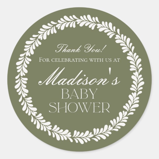 Green Talavera Tile Spanische Fiesta Babydusche Runder Aufkleber (Vorderseite)